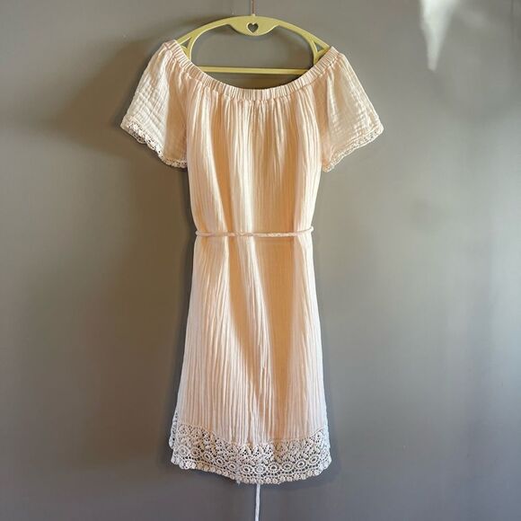 Michael Stars Light Pink Short Sleeve Double Gauze Cotton Mini Dress | SZ XS - Picture 3 of 14